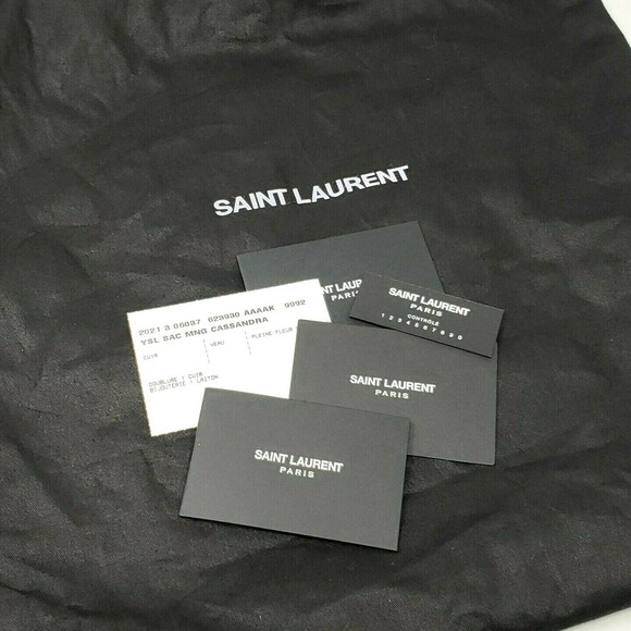 Saint Laurent YSL Mini Cassandra Leopard Print Calf Hair Top Handle Bag Brown - Picture 11 of 11